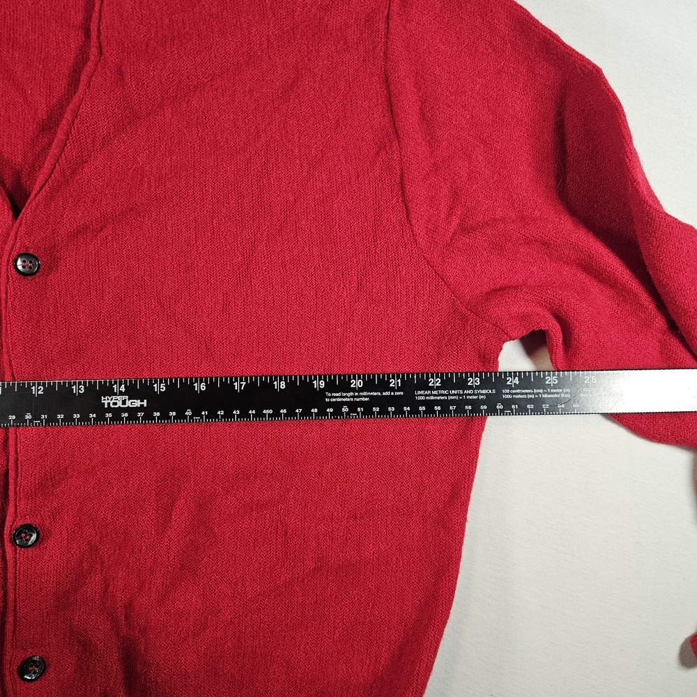 Vintage Robert Bruce Arnold Palmer Cardigan Sweater Alpaca Wool Mens XL Red 60s - Picture 5 of 5